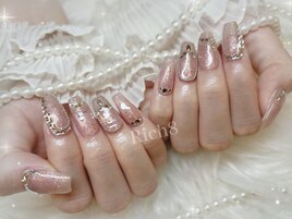 キラキラチェーン韓国ネイル