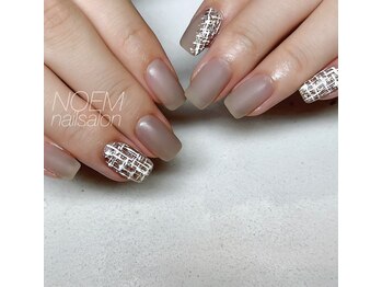 ノエム ネイルサロン(NOEM)/マット×ツイード