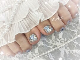 フット☆水色ストーン埋め尽くし