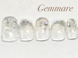 雪の結晶ホワイトフレンチネイル
