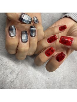 マグネットチェックネイル