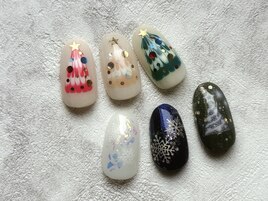 クリスマスアートネイルサンプル