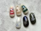 クリスマスアートネイルサンプル