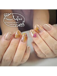べっ甲ネイル　ニュアンスネイル