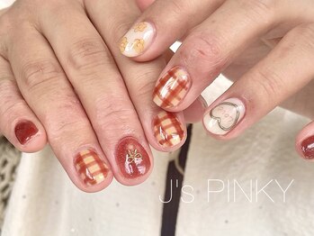 ネイルスペース ジェイズ ピンキー(NAIL SPACE J's PINKY)/秋チェックネイル