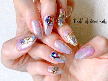 ノアブルーバードネイルズ(Noah' bluebird .nails)/夏のビジューシェルネイル