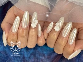 ホワイトミラーネイル/オーロラ