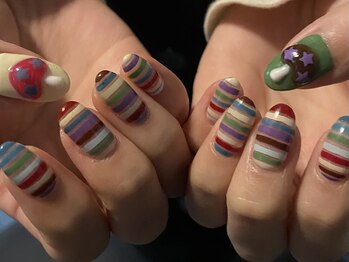 ゆびノさき イバラキシ(ibarakishi)/カラフルボーダーきのこ