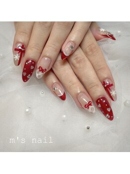 エムズネイル 敦賀店/長さだし×クリスマスネイル