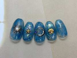 夏ミラーニュアンスネイル