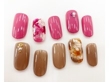 ネイルサロン クイール 小山店(NAIL SALON QUILL)/ワンカラー+マーブル