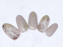 ニュアンスネイル　大理石　秋