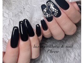 ブラック×ストーンハートネイル