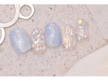 ネイルサロンプリッシュ 横浜店(prish)/6000円　タイダイ　ミラーアート