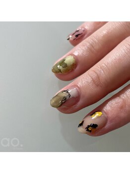 アオ 渋谷(ao.)/緑ネイル