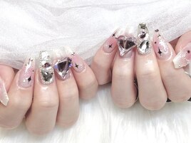 【Aina】ピンクガーリーネイル