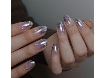 ミラーグラデーションと星