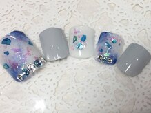 ネイルサロン リリオ(Nail Salon Ririo)/ブルータイダイシェルネイル