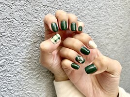 リースネイル/ふわふわチェック