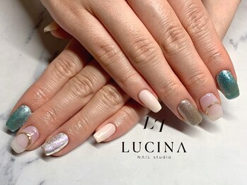 ネイルスタジオ ルキナ(LUCINA)/T-068 涼しげニュアンスネイル