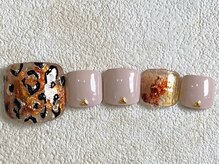 レイネイル 岐阜茜部店(RAY NAIL)/ヒョウ柄ブラックミラー