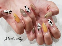 ネイルズアリー 立川店(Nails ally)/ダルメシアン×牛柄×秋冬ネイル