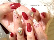 アプリシーエイトネイル(appreciate nail)/【おまかせニュアンス】ハート♪