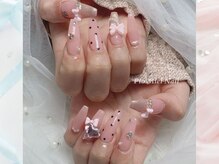 ピオミエルネイル 新宿(pio miel nail)/ドット×リボン