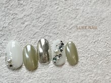 ルークネイル 恵比寿店(LUKE NAIL)/ラインビジューパール　夏
