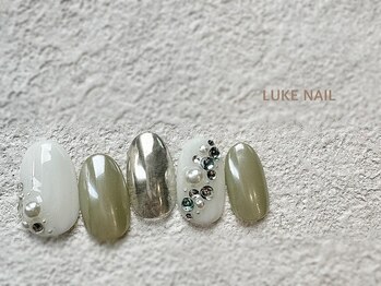 ルークネイル 恵比寿店(LUKE NAIL)/ラインビジューパール　夏