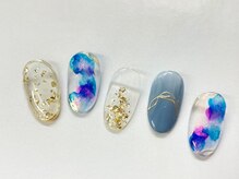 ネイルサロン シェル(Nail Salon SHELL)/涼しげインクニュアンスネイル♪