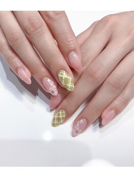 クリスタルネイルサロン(Crystal Nail)/チェック柄ネイル