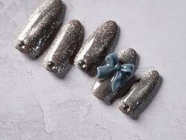 マグネット×リボンネイル