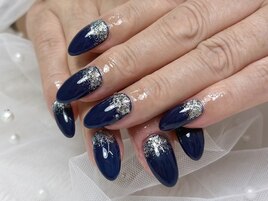 ワンカラー×逆ラメグラデ