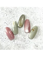 ミュナ(myuna)/ピンクマットアートネイル