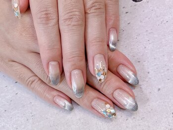 ネイル ビューティーマジック 葛西本店/シルバーマグネットネイル