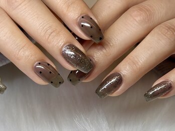 ウィスタリアフィールドネイル MONAD店(WISTARIA FIELD)/シアーブラック ホロドット