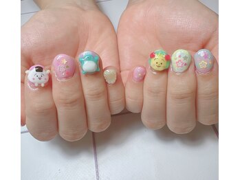 オプープーネイル(OPU-PU-nail)の写真/【パーツの魔法、詰め込み放題♪】動物・推しキャラ・文字もOK！世界観ごとオーダーできるネイルサロン☆