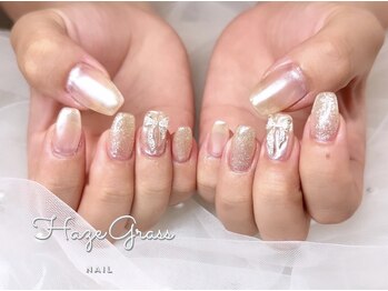 ハズグラスネイル(Haze Grass nail)/ミラーネイル