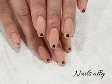 ネイルズアリー 立川店(Nails ally)/ハート×ちゅるんネイル×秋冬