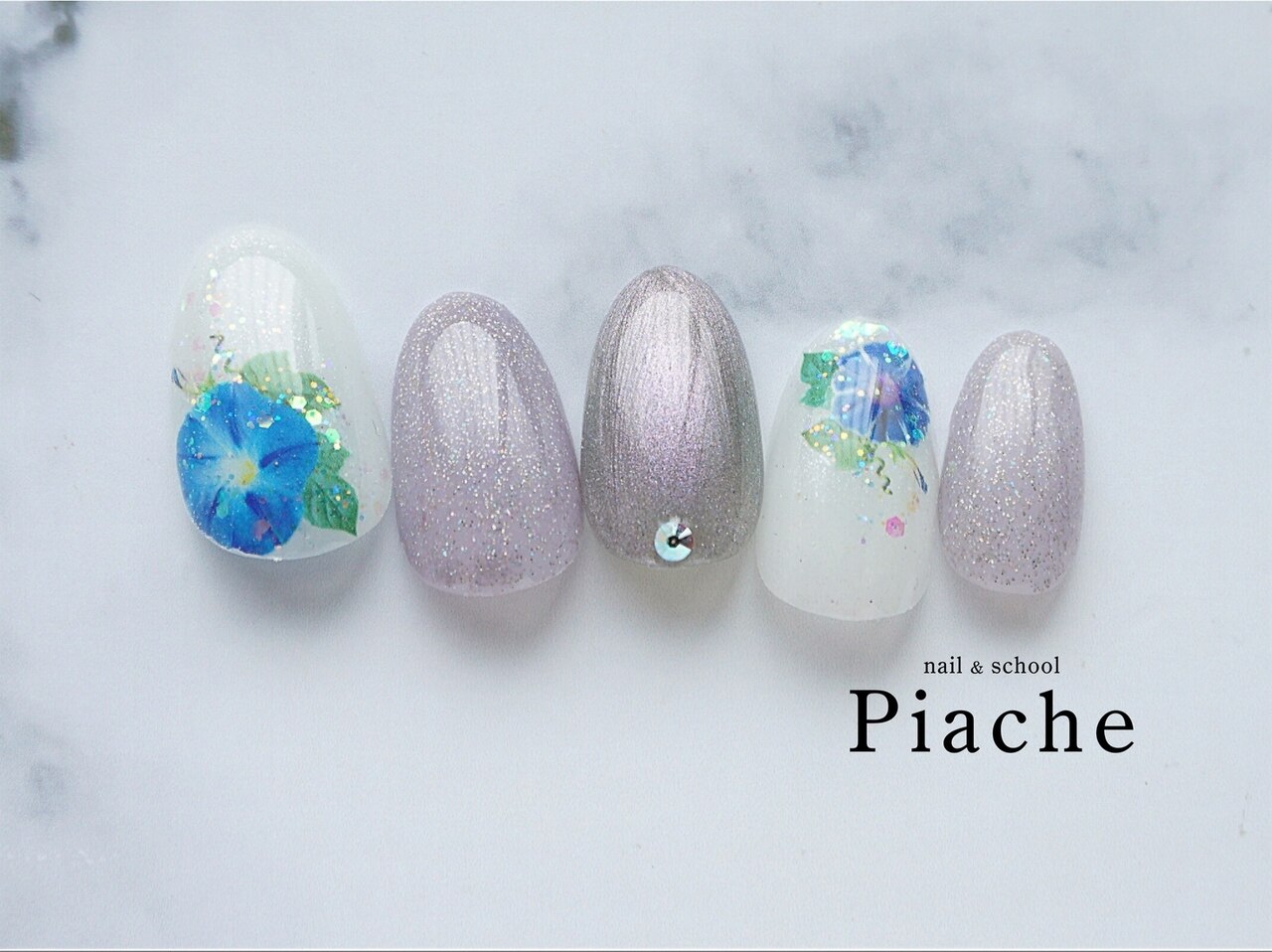 ⑥夏花【flower*summer】アサガオ シーグラスアート - メルカリ
