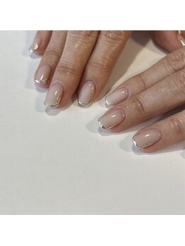 苑琳爪工(erin nail)/ミラーフレンチワンカラー