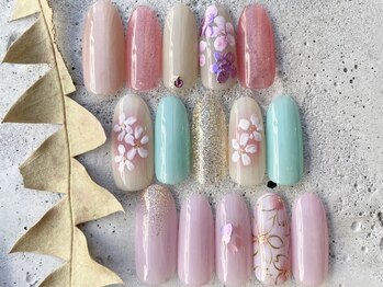 フリークネイル(FREAK Nail)の写真/【定額オフィス桜アート＊8500円】柿生駅前徒歩10秒!イベント、推しネイル、ニュアンスお任せも!ご相談も♪