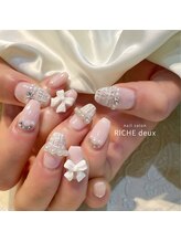 リッシュ ドゥ(RICHE deux)/甘あまリボンツイードネイル！