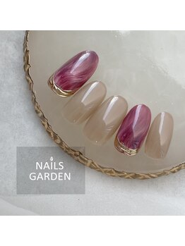 ネイルズガーデン(NAILS GARDEN)/ボルドーシンプルネイル