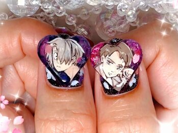 からふる/お客様オーダーハート痛ネイル