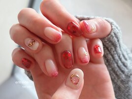 いちご×ハートネイル