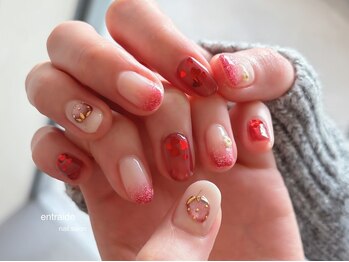 いちご×ハートネイル