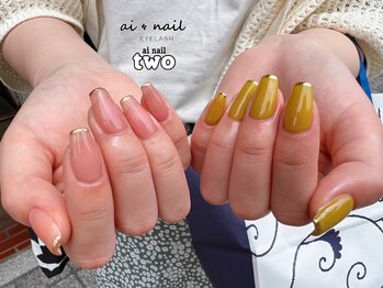 アイネイルトゥー 小倉(ai nail two)/バイカラーネイル