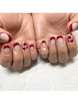 フレンチネイル×ハート